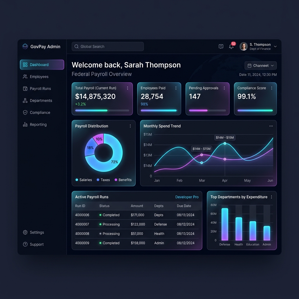 GovPay Dashboard Interface